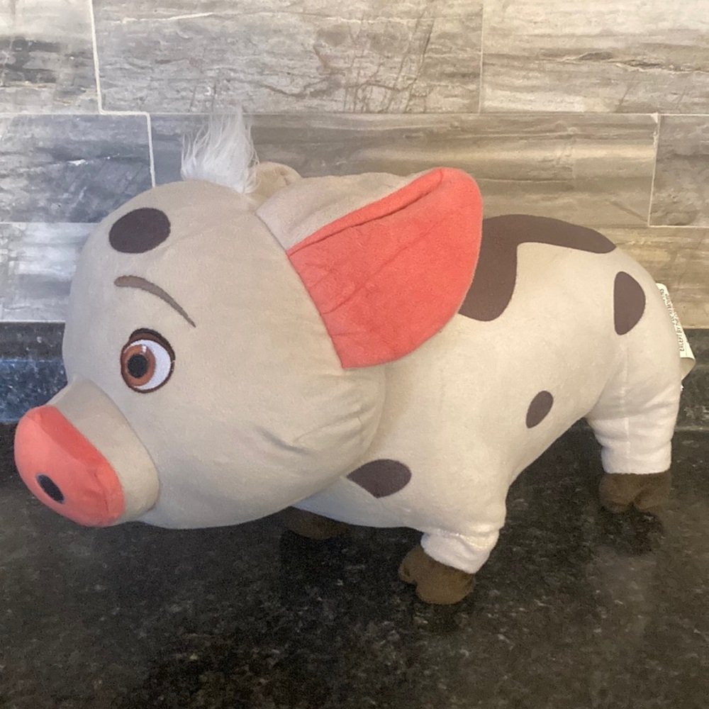 Disney Moana Movie Pig Pua Pillow Pal Stuffed Animal Plush 18 Inch Gray Pink